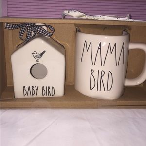 Rae Dunn mini BABY BIRD house & MAMA BIRD mug